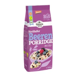 Bauckhof Hot Hafer Porridge - Haferbrei mit 19% Beeren - fruchtig & glutenfrei