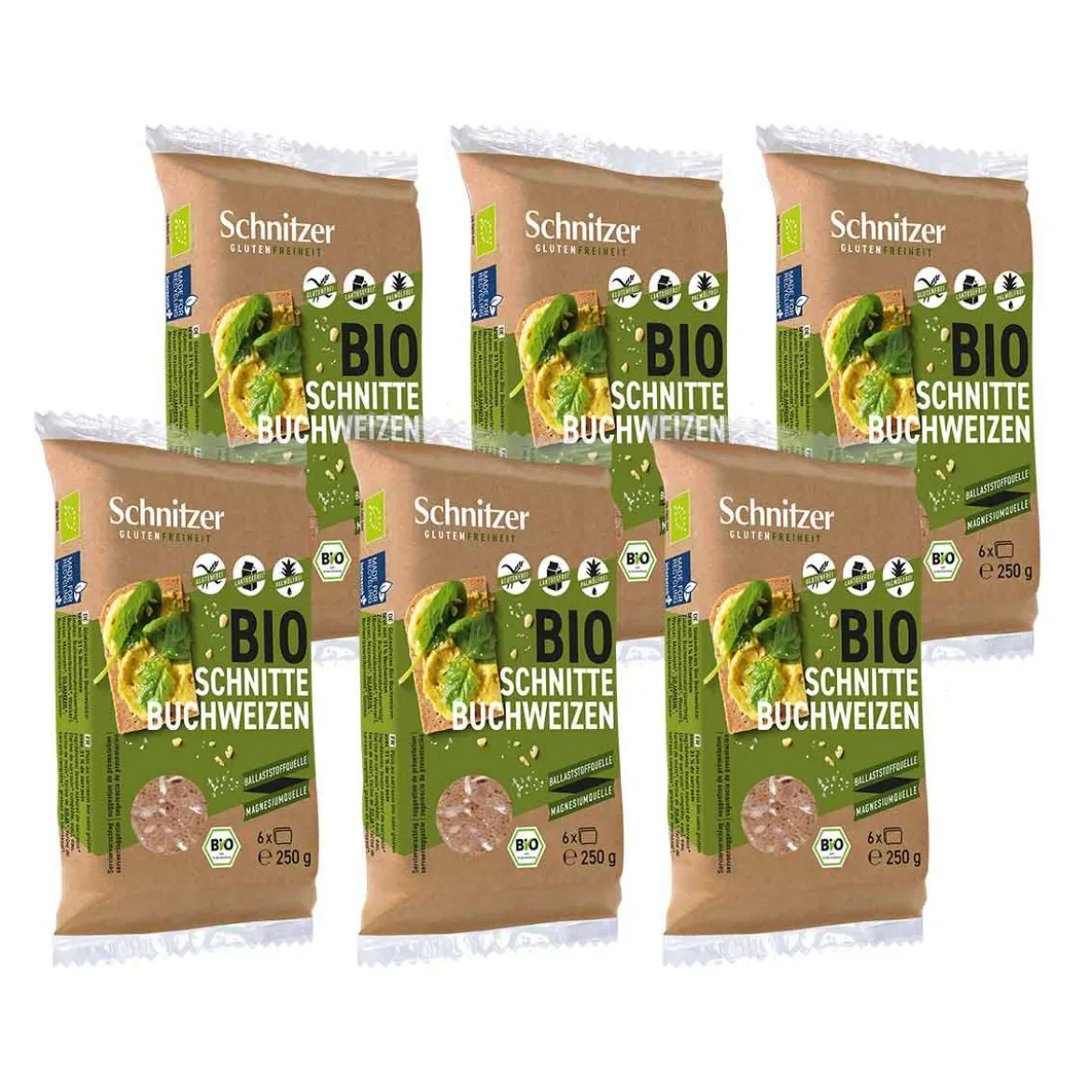 Buchweizenbrot ohne Hefe im 6 x 250 g Sparpack kaufen