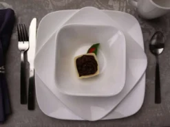 Corelle Glas Geschirr Set weiß - elegantes Design, 12-teilig