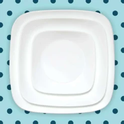 Corelle Glas Geschirr Set weiß - elegantes Design, 12-teilig
