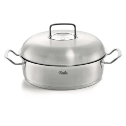 Fissler runder Bräter mit Hochraumdeckel aus 18/10 Edelstahl