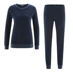 Frottee Schlafanzug Damen aus 100% weicher Bio Baumwolle