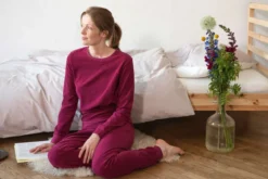 Frottee Schlafanzug Damen aus 100% weicher Bio Baumwolle