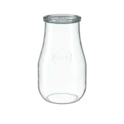 Große Weckgläser mit Glasdeckel im 4er Set in beliebter Tulpenform mit 2700 ml Fassungsvermögen
