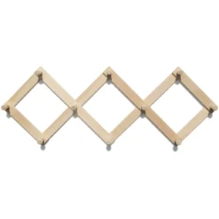 Holz Wandgarderobe mit vielen Haken - Side by Side Design