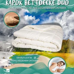 Kapok Bettdecke Duo Ganzjahresdecke aus leichter Kapokfaser waschbar