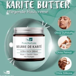 Karité Butter von PureNature - pflegende Hautcreme für Gesicht & Körper