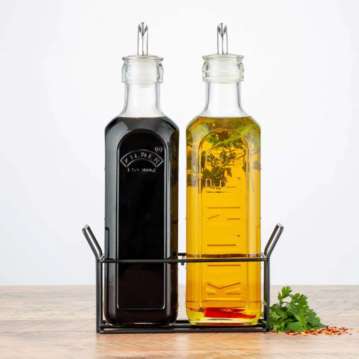 Kilner Essig Öl Flaschen Set - zum attraktiven Servieren