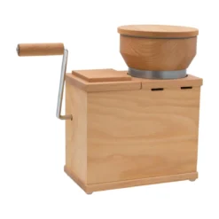 KoMo Getreidemühle Holz Fidifloc 21 - elektrische Mühle mit Handflocker