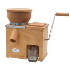 KoMo Getreidemühle Holz Fidifloc 21 - elektrische Mühle mit Handflocker