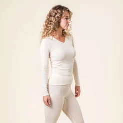 Living Crafts Damen Langarm-Shirt Felicia aus Bio-Merinowolle und Seide