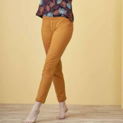 Living Crafts Damen Pyjamahose aus 100% Bio-Baumwolle in zwei Farben