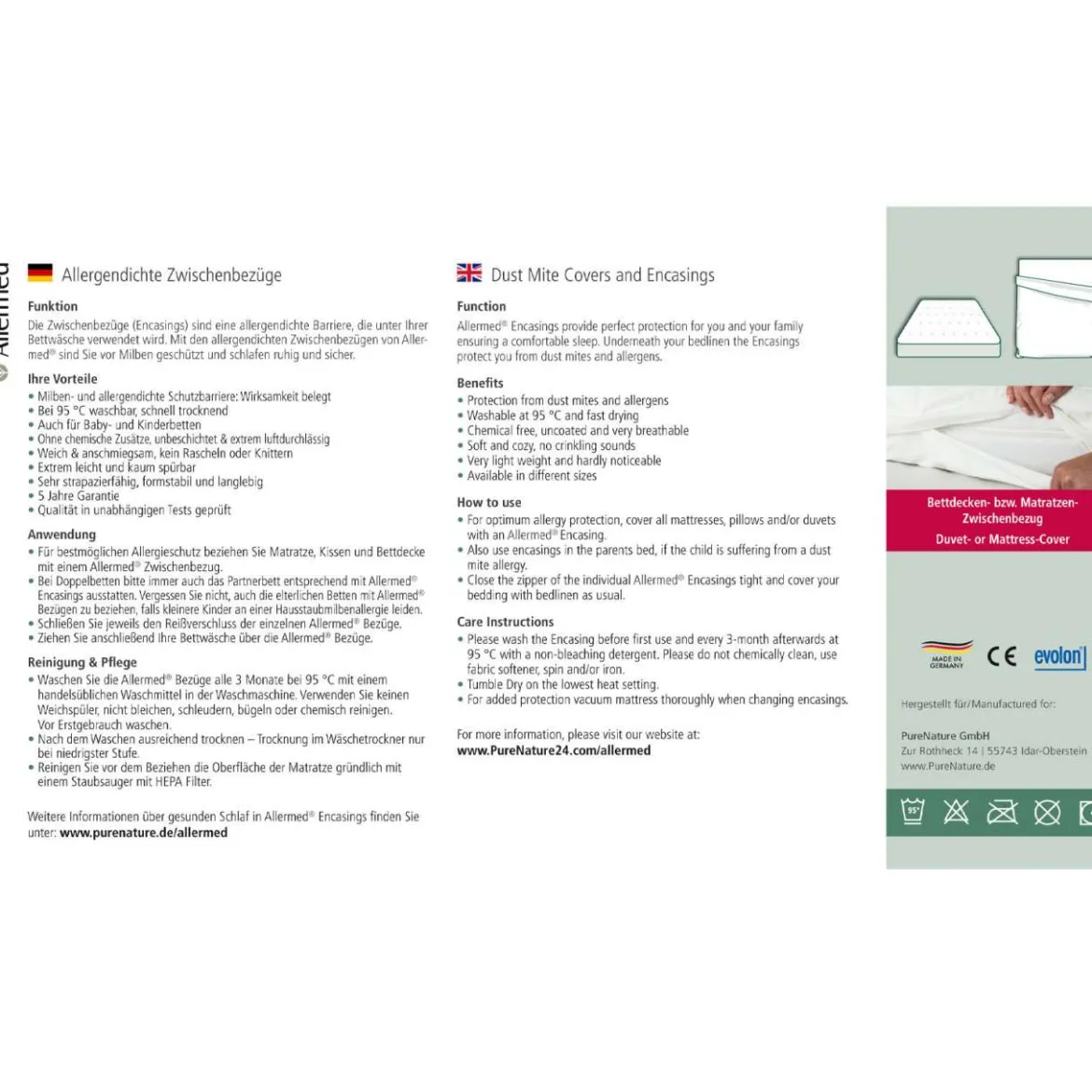 Milbenbezug Matratze (Encasing): Milbendichte Bezüge - Für Allergiker