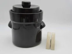 Mini-Gärtopf mit Wasserrinne gerade Form 1–3 Liter braun