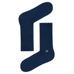 Natural Vibes Basic Navy: dunkelblaue retro Sneaker-Socken