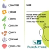 PureNature Allergiekarte fürs Restaurant bei Allergie in Sprache DE / EN