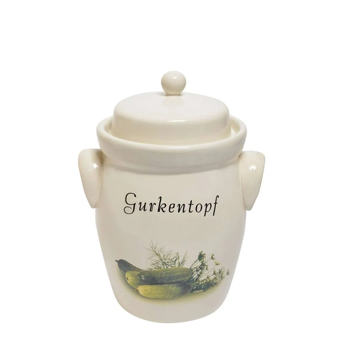 PureNature Gurkentopf Steingut - mit Deckel, 5 l oder 3,5 l