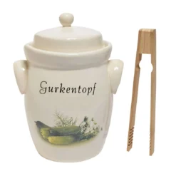 PureNature Gurkentopf Steingut - mit Deckel, 5 l oder 3,5 l