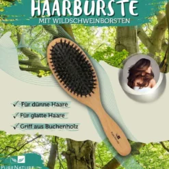 PureNature Haarbürste mit Wildschweinborsten online kaufen