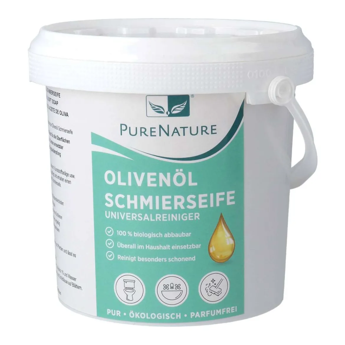 PureNature Schmierseife fest - aus Olivenöl ohne Duftstoffe