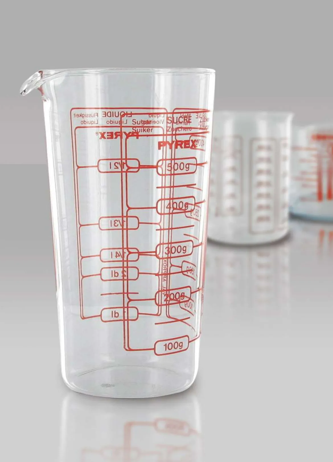 Pyrex Messbecher 0,5l - hohe Becherform aus hitzebeständigem Glas