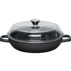 Riess Schmorpfanne 20/24/28 cm dark grey und lemon