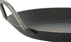 Robuste Turk Schmiedeeisen-Pfanne geriffelt, mit 2 Griffen
