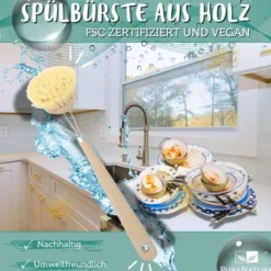 Spülbürste aus Holz mit Naturborsten
