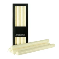 Stearin Stabkerze 4er Set, elfenbein