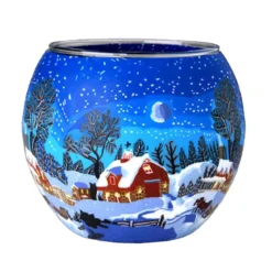 Teelicht Leuchtglas Winternacht