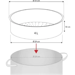 Topfeinsatz zum Dämpfen - aus hitzefestem Glas gefertigt