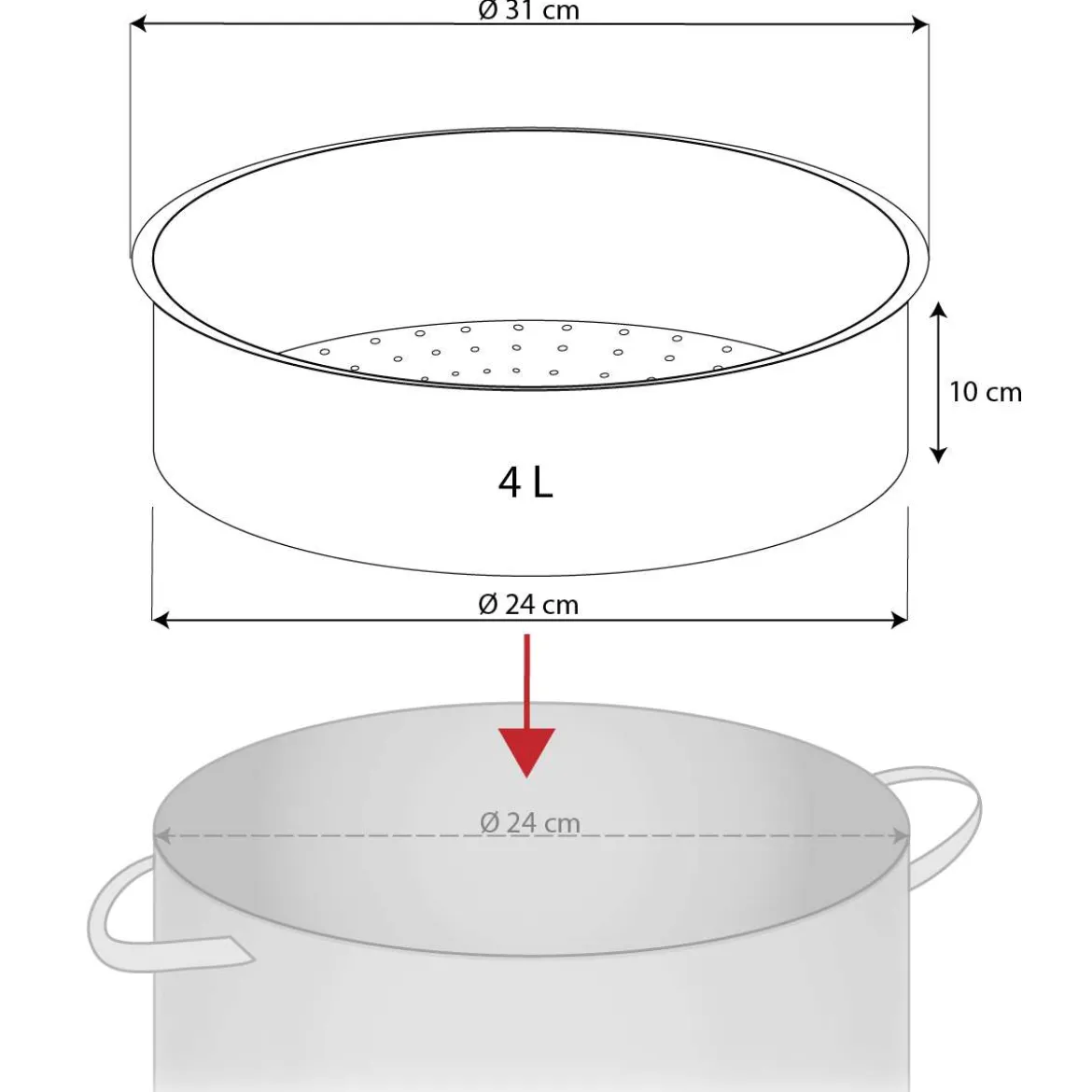 Topfeinsatz zum Dämpfen - aus hitzefestem Glas gefertigt