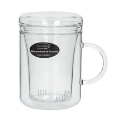 Trendglas Jena Teeglas mit Sieb und Deckel aus leichtem Borosilikatglas