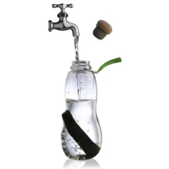 Trinkflasche mit Wasserfilter Binchotan Aktivkohle filtert Chlor