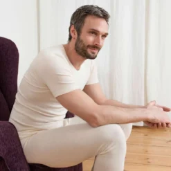 Unterhemd Herren: Kurzarm nahtlos aus Bio Baumwolle