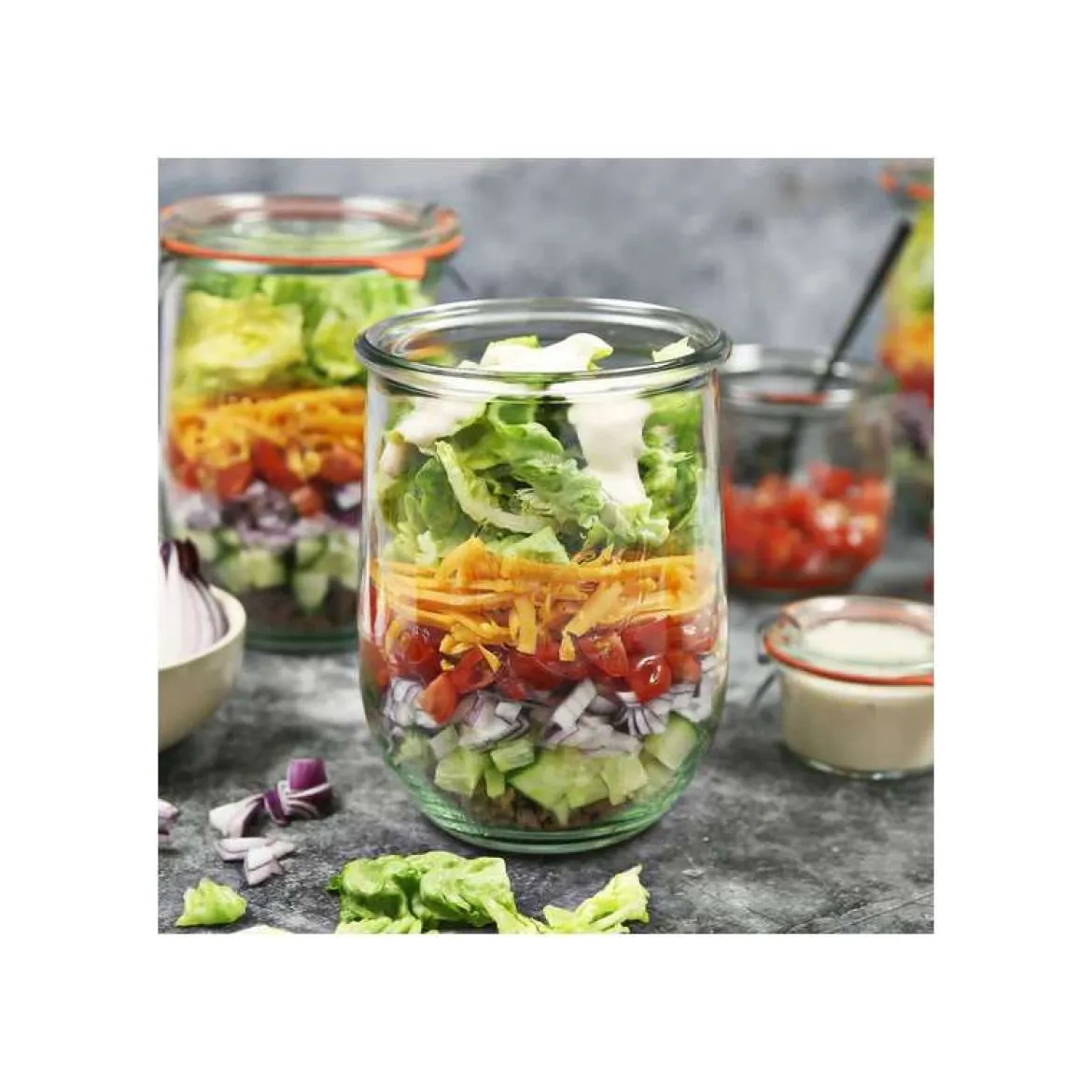 WECK Tulpenglas 1062 ml mit Glasdeckel – 6 Stück