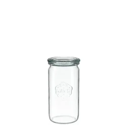 Weck Zylinderglas 340 ml mit Deckel zum Einkochen von Lebensmitteln - 1 Stück