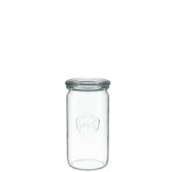 Weck Zylinderglas 340 ml mit Deckel zum Einkochen von Lebensmitteln - 1 Stück